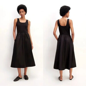 Everlane The Riviera Dress Black XL NWT Classic Contemporary Minimalist Chic LBD